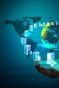 Data center with servers representing top affordable web hosting providers with reliable performance